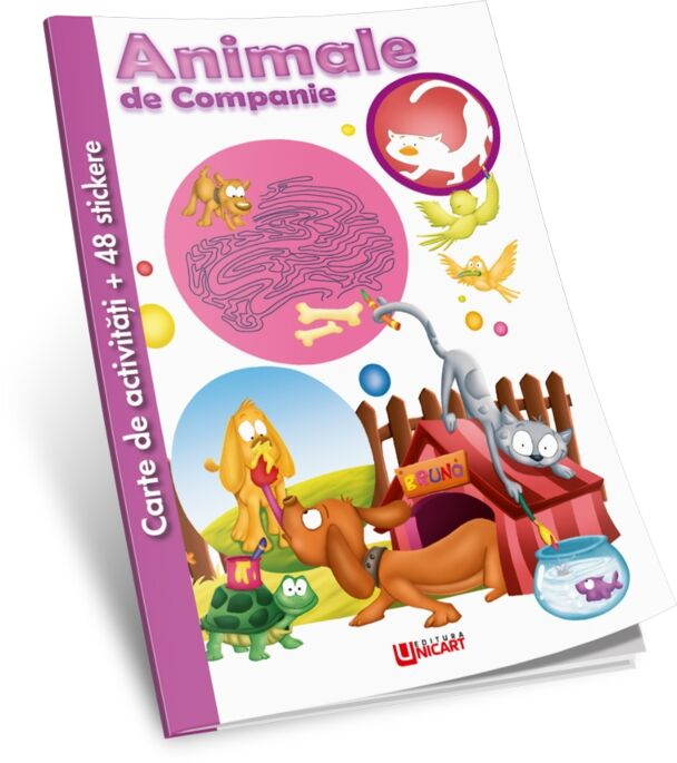 UP CARTE DE COLORAT CU 48 STICKERE ANIMALE DE COMPANIE [1]