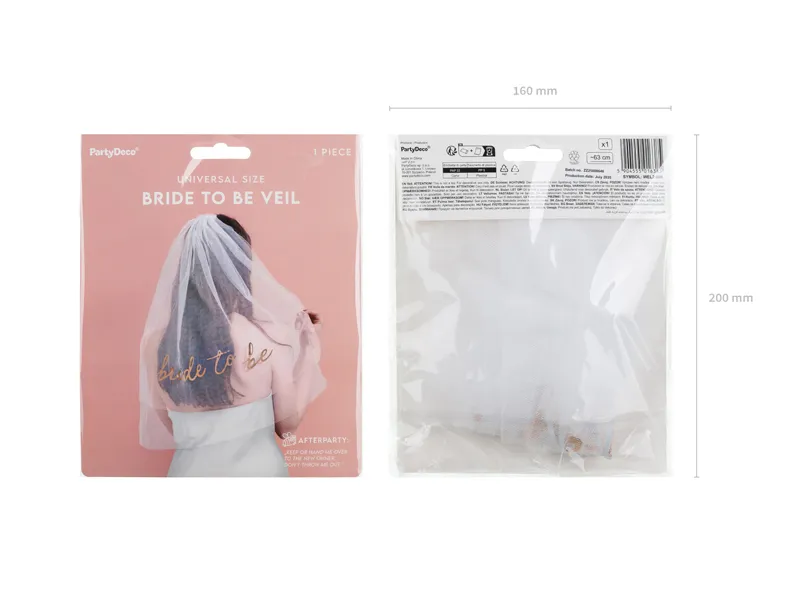 Voal Alb Mireasă "Bride to be" 63cm WEL2-008 [4]