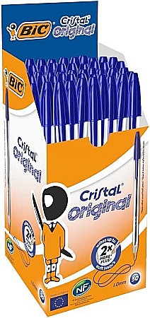 INSTRUMENTE DE SCRIS - PIX BIC CRISTAL ORIGINAL 1.0MM 50/SET ALBASTRU 216BA