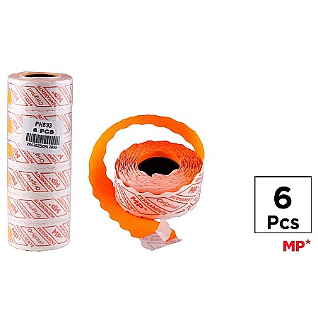 MARCARE SI ETICHETARE - ROLA PRET IPB 26*12MM 1000/ROLA, PORTOCALIU, 6/SET PN533