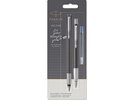 PARKER SET VECTOR STILOU + PIX + REZERVA STILOU, ALBASTRU, PENITA M 160287 [1]