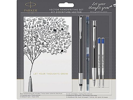 RECHIZITE STUDENTI - PARKER SET VECTOR 7 PIESE CARNETEL, STILOU, PIX + REZERVE 160288