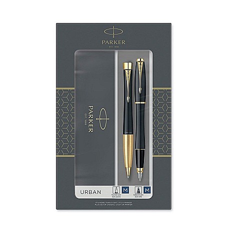 Seturi Instrumente de lux - PARKER SET URBAN DUO STILOU + ROLLER GT, PENITA M, MATTE BLACK WITH GOLD 160392
