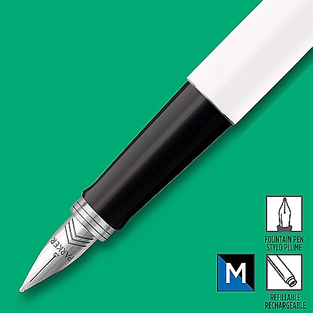 PARKER STILOU JOTTER ORIGINAL ALB M + 2 PATROANE CERNEALA 160378 [2]