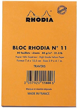 RH BLOC NOTES A7 80F N11 DR ORANGE RHODIA 11600C [2]