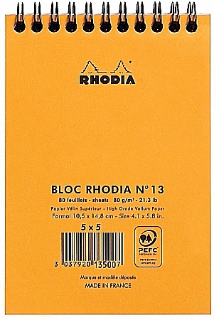 RH BLOC NOTES A6 SPIRA 80F AR ORANGE RHODIA 13500C [2]
