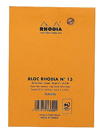 RH BLOC NOTES A6 80F N13 DR ORANGE RHODIA 13600C [2]