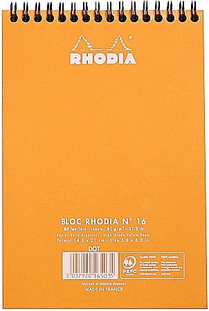RH BLOC NOTES A5 SPIRA 80F DOTS ORANGE RHODIA 16503C [2]