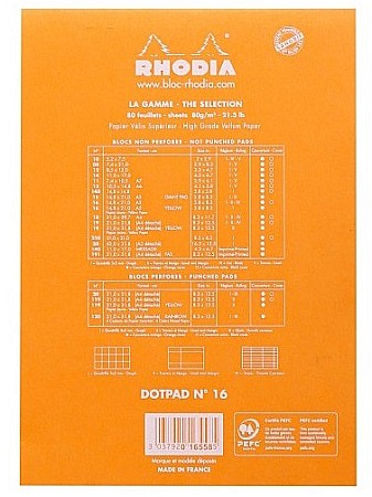 RH BLOC NOTES A5 80F N16 DOTS ORANGE RHODIA 16558C [2]