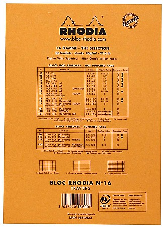 RH BLOC NOTES A5 80F N16 DR ORANGE RHODIA 16600C [2]
