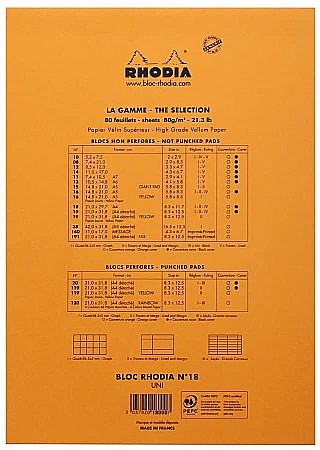 RH BLOC NOTES A4 80F N18 VELIN ORANGE RHODIA 18000C [2]