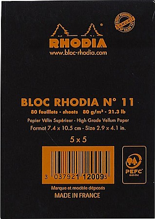 RH BLOC NOTES A7 80F N11 AR BLACK RHODIA 112009C [2]