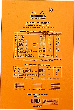 RH BLOC NOTES A4 80F N19 DR FOI GALBENE RHODIA 119660C [3]