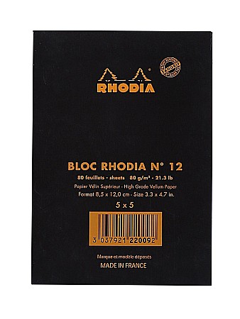RH BLOC NOTES 8.5*12CM 80F N12 AR BLACK RHODIA 122009C [2]