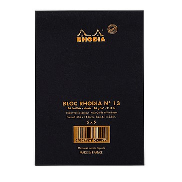 RH BLOC NOTES A6 80F N13 AR BLACK RHODIA 132009C [3]