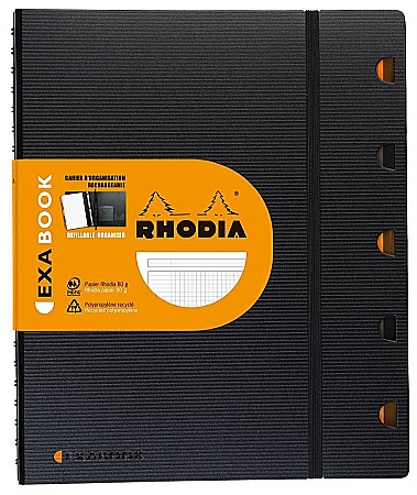 HARTIE PRODUSE DIN HARTIE - RH EXABOOK CAIET REINCARCABIL A4 80F AR SPIRA PP BLACK RHODIA 132142C