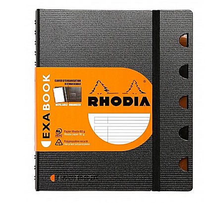 HARTIE PRODUSE DIN HARTIE - RH EXABOOK CAIET REINCARCABIL A5 80F SPIRA DR PP BLACK RHODIA 132576C