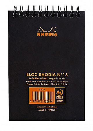 RH BLOC NOTES A6 SPIRA 80F AR BLACK RHODIA 135009C [2]
