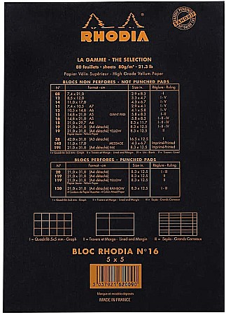 RH BLOC NOTES A5 80F N16 AR BLACK RHODIA 162009C [2]