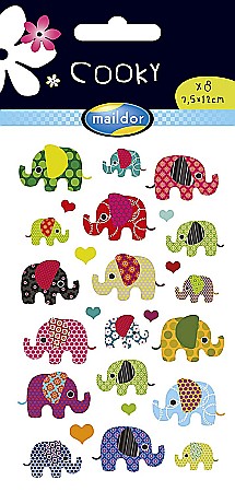 Stickere pt copii - CF STICKER 3D COOKY 7.5*12CM MAILDOR ELEFANTI 560372C