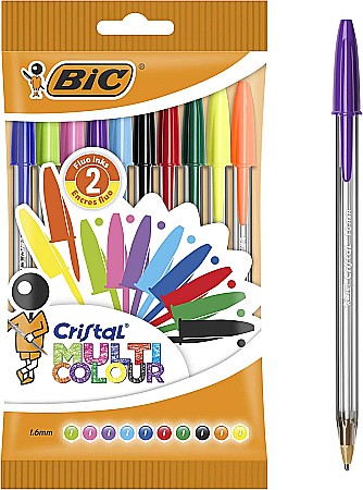 Pixuri unica folosinta - PIX BIC CRISTAL 10 CULORI/SET 216943437