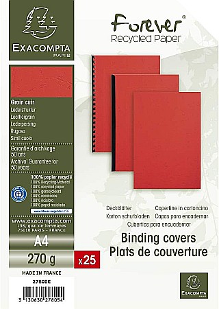 EX COPERTA CARTON IMITATIE PIELE A4 ROSU 25/SET 27805E/27809E [1]