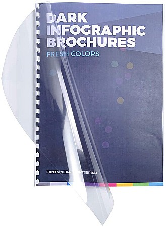 EX COPERTA PLASTIC INDOSARIERE A4 TRANSPARENTA 300 MICRONI 42746E [2]