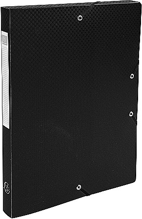 Mape plastic cu elastic - EX MAPA PP A4 CU ELASTIC 2.5CM NEGRU MAT 59681E