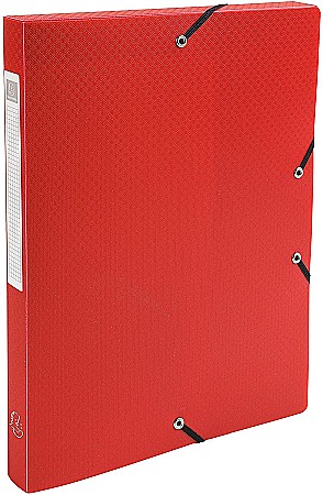 Mape plastic cu elastic - EX MAPA PP A4 CU ELASTIC 2.5CM ROSU MAT 59685E