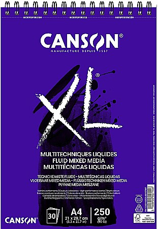 FINE ARTS&GRAPHICS - PR BLOC SCHITE  CANSON FLUID MIX MEDIA A4 XL 30F 250G 400110533