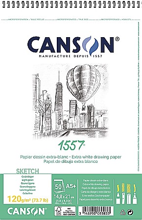 Blocuri de desen profesionale - PR BLOC SCHITE CANSON 1557 A5 SPIRA 120GR 50 FILE 31412A000