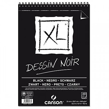 FINE ARTS&GRAPHICS - PR BLOC DESEN CANSON  NOIR XL A4 SPIRA 40F 150 GR/M2 400039086