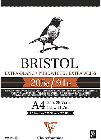 FINE ARTS&GRAPHICS - CF BLOC SCHITE BRISTOL A4 20F 205GR CLAIREFONTAINE 96173C