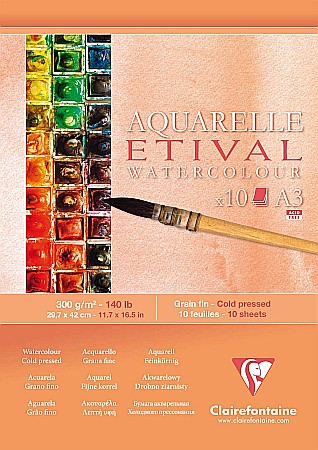 CF BLOC AQUARELLE ETIVAL A3 10F 300GR/m2 CLAIREFONTAINE 96306C [0]