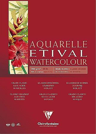 FINE ARTS&GRAPHICS - CF BLOC AQUARELLE ETIVAL A4 10F 200GR CLAIREFONTAINE 96384C