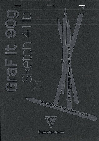 FINE ARTS&GRAPHICS - CF BLOC DESEN A4 GRAFIT 80F 90GR CLAIREFONTAINE BLACK 96841C