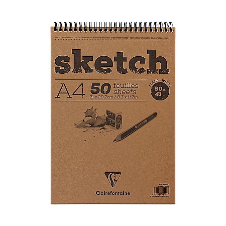Blocuri de desen profesionale - CF BLOC SCHITE SPIRA A4 50F 90 gr/M2 ALB CLAIREFONTAINE 96904C