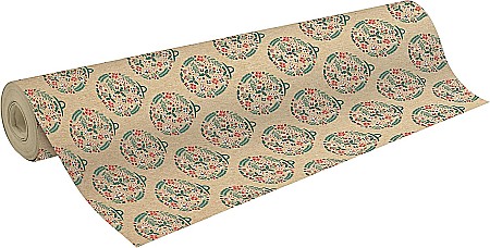 HOBBY - CF HARTIE IMPACHETAT ROLA 0.7*50M GLOBURI CRACIUN KRAFT 70GR/M2 CLAIREFONTAINE 223899C