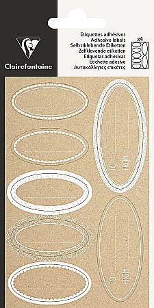 Abtibilduri, Stickere Christmas - CF ETICHETE CADOU KRAFT, 28 BUCATI, AUTOADEZIVE, OVALE 617068C