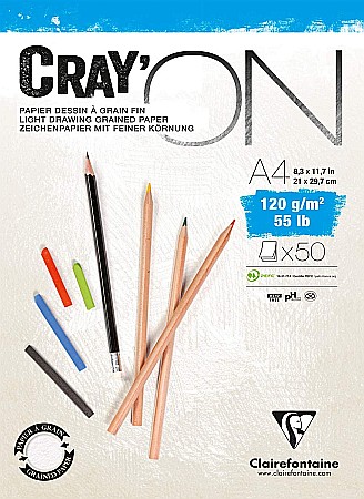 Blocuri de desen profesionale - CF BLOC DESEN A4 CRAY'ON 50F 120GR CLAIREFONTAINE 975020C