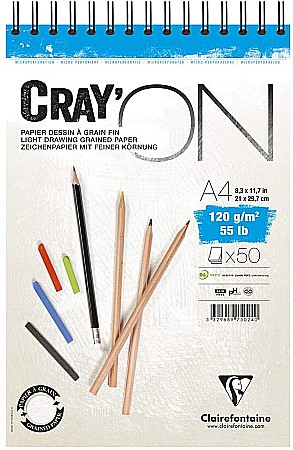 FINE ARTS&GRAPHICS - CF BLOC DESEN A4 CRAY'ON 50F 120GR SPIRA CLAIREFONTAINE 975024C