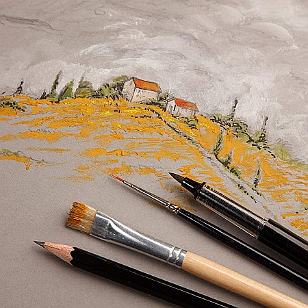 CF BLOC DESEN A5 PAINT'ON 24F 250GR DENIM CLAIREFONTAINE MULTI-TECHNIQUE 975409C [5]