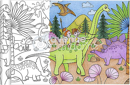 CF ROLA HARTIE DE COLORAT 0.35*5M 90GR DINOZAURI AVENUE MANDARINE GY126C [1]