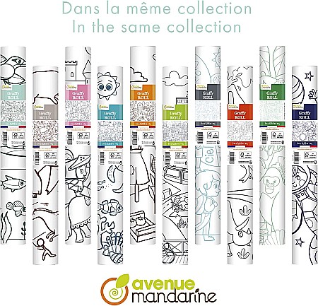 CF ROLA HARTIE DE COLORAT 0.35*5M 90GR DINOZAURI AVENUE MANDARINE GY126C [3]