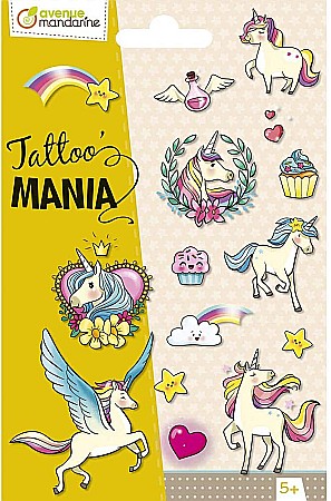 Machiaj, Tatuaje, Masti bal - CF SET TATUAJE UNICORNI TATTOO MANIA AVENUE MANDARINE CC052C