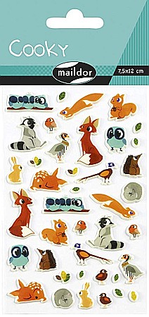 Stickere pt copii - CF STICKER 3D COOKY 7.5*12CM MAILDOR ANIMALELE PADURII CY081C