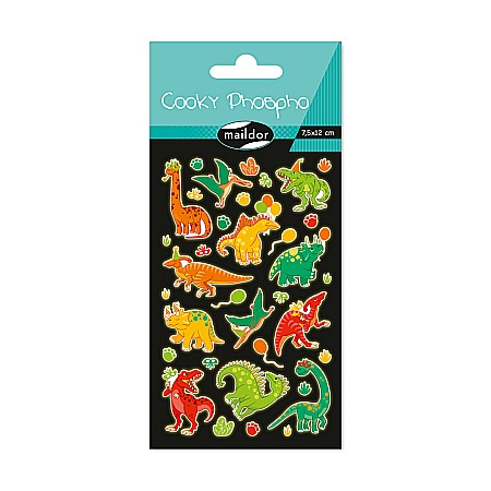 HOBBY - CF STICKER 3D COOKY 7.5*12CM MAILDOR GLOW IN THE DARK DINO CY165C