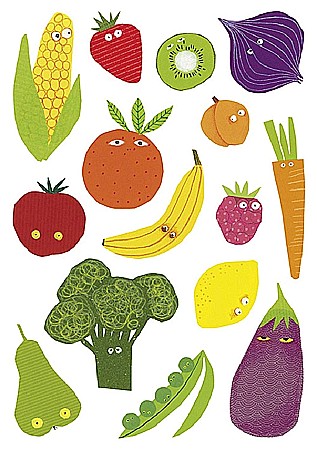 Stickere pt copii - CF STICKER BABY 14.8*21CM 87 BUCATI LEGUME AE030O