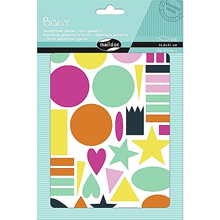 Stickere pt copii - CF STICKER BABY 14.8*21CM 186 BUCATI FORME GEOMETRICE AE168C