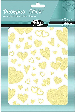 Stickere pt copii - CF STICKER PHOSPHO 14.8*21CM MAILDOR INIMI AE216C